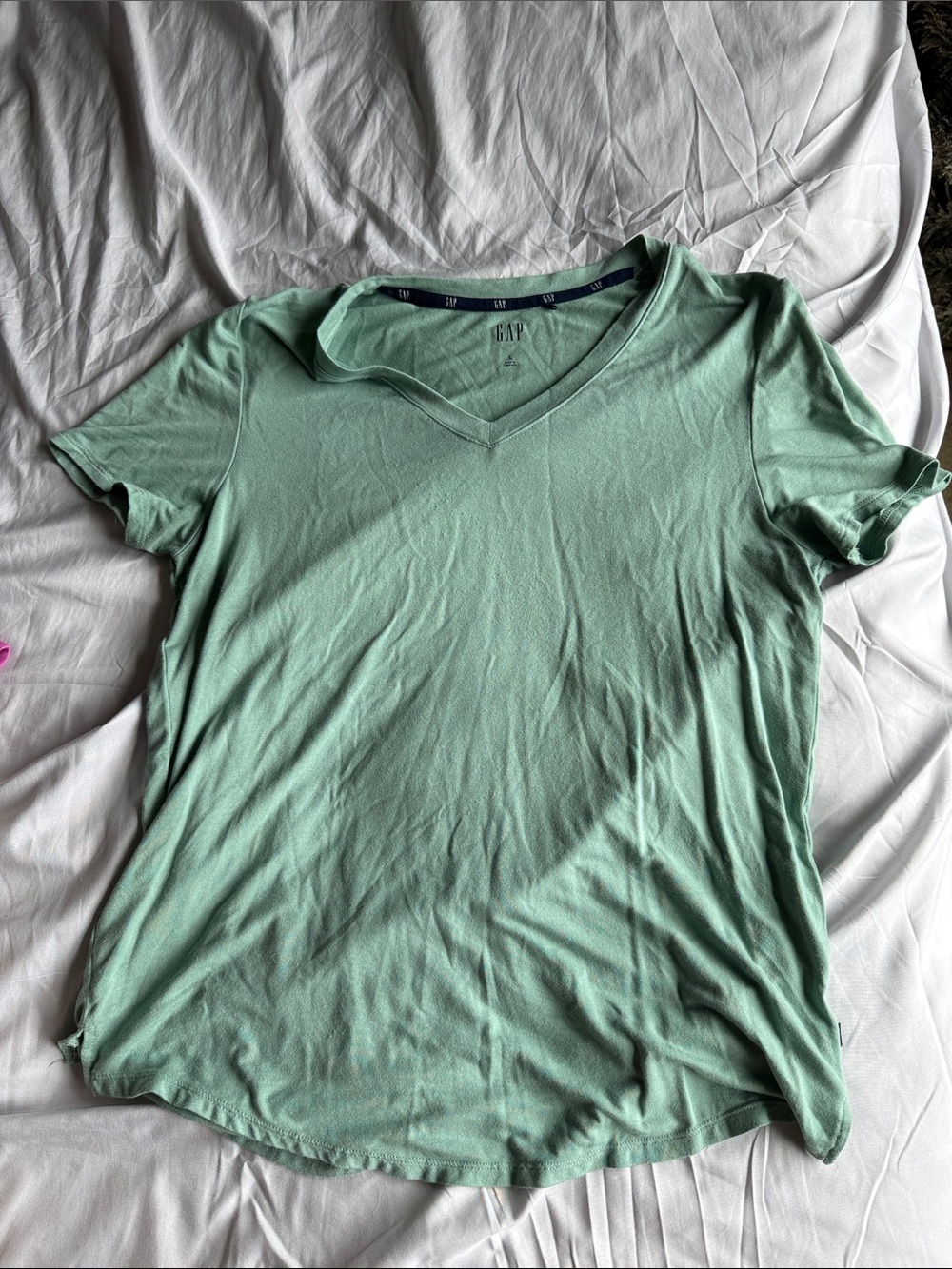 GAP Women's Mint Green V-Neck Short Sleeve Tee